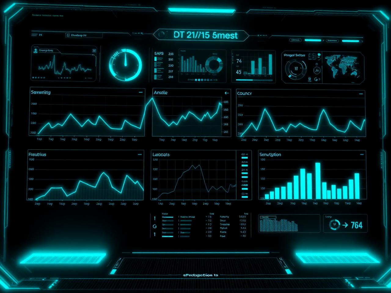 Panel analityczny systemu AI z wykresami w czasie rzeczywistym